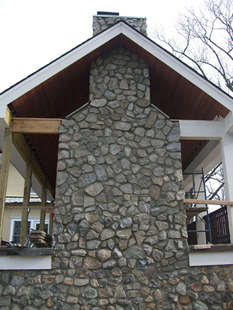 Natural Stone on a Chimney